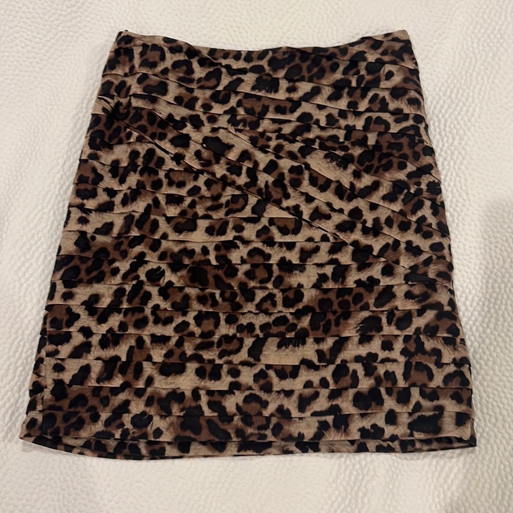 Leopard Print Rushing Mini Skirt